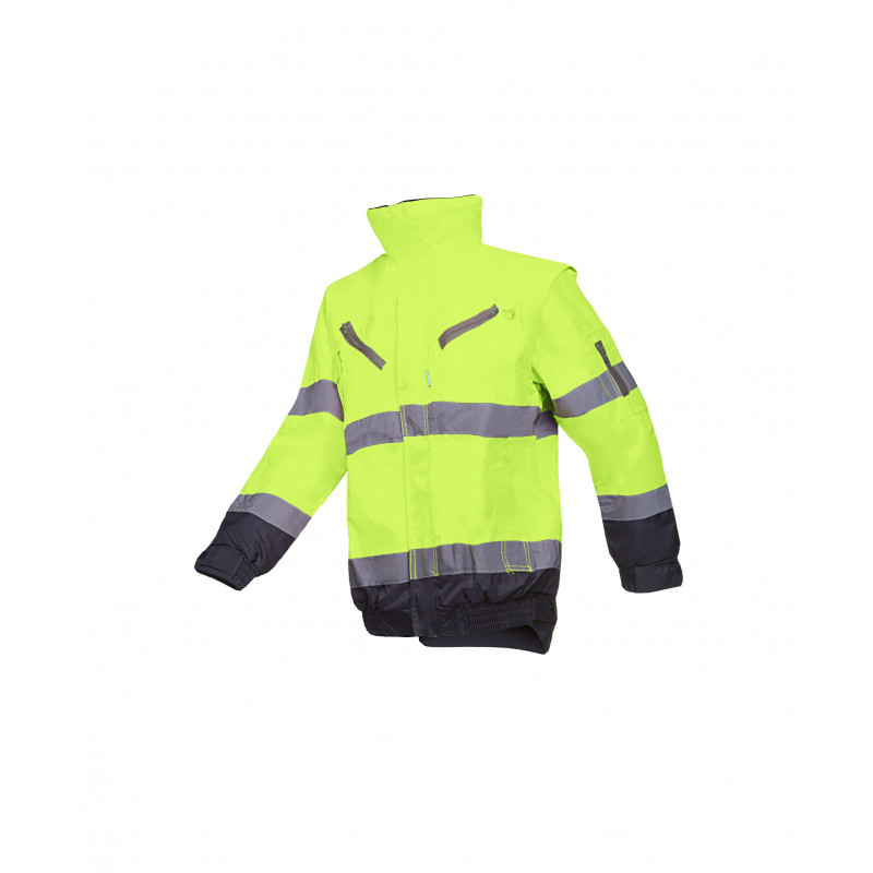 Vêtement de travail Blouson d'hiver haute visibilité avec manches détachables Campbell (364A) personnalisable