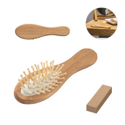 DERN. Brosse à cheveux en bois avec dents en bambou