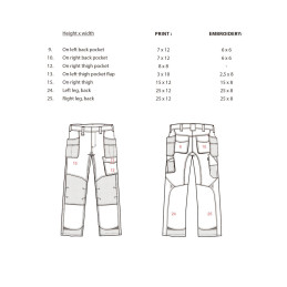 Vêtement de travail Pantalon de travail Galaxy avec poches pedantes personnalisable