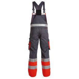 Vêtement de travail Cotte à bretelles Safety EN ISO 20471 avec élastique sur côtés personnalisable