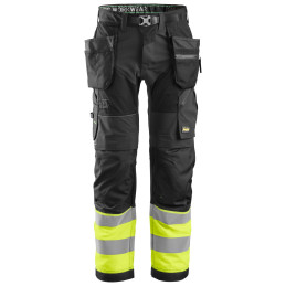 FlexiWork, Pantalon+ avec poches holster, haute visibilité, Classe 1