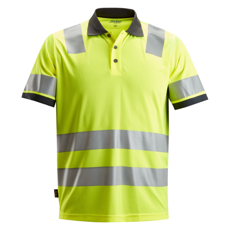 Vêtement de travail AllroundWork, Polo haute visibilité, Classe 2 personnalisable