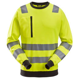 Vêtement de travail AllroundWork, Sweat-shirt haute visibilité, Classe 2/3 personnalisable