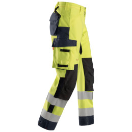 Vêtement de travail ProtecWork, Pantalon imperméable en Shell, haute visibilité, Classe 2 personnalisable