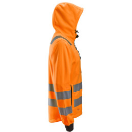 Vêtement de travail AllroundWork, Sweat-shirt à capuche avec fermeture à glissière pleine longueur, haute visibilité, Classe 2/3 personnalisable