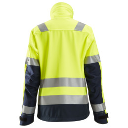 Vêtement de travail AllroundWork, Veste Softshell pour femme, haute visibilité, Classe 2/3 personnalisable