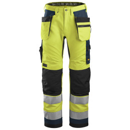 Vêtement de travail AllroundWork, Pantalon+ haute visibilité avec poches holster, Classe 2 personnalisable