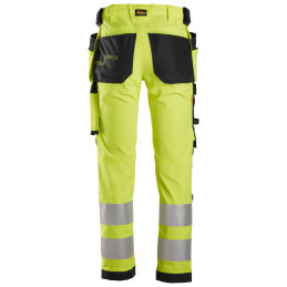 Vêtement de travail AllroundWork, Pantalon en tissu extensible avec poches holster, haute visibilité, Classe 2 personnalisable