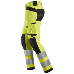 Vêtement de travail AllroundWork, Pantalon en tissu extensible avec poches holster, haute visibilité, Classe 2 personnalisable
