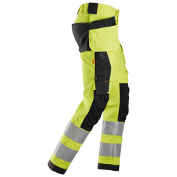 Vêtement de travail AllroundWork, Pantalon en tissu extensible avec poches holster, haute visibilité, Classe 2 personnalisable
