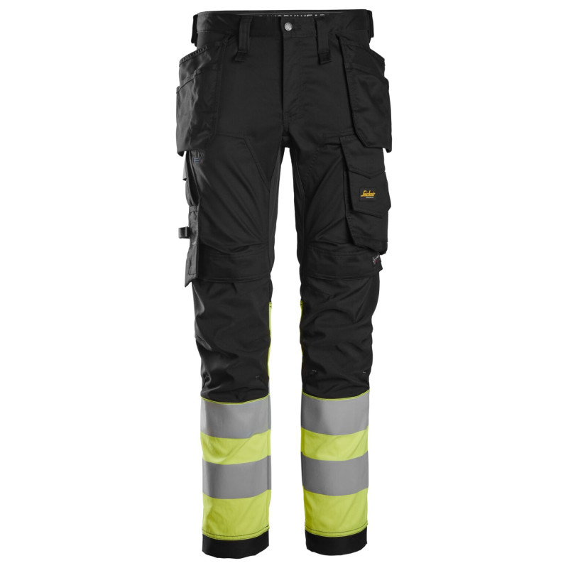 Vêtement de travail Pantalon en tissu extensible avec poches holster haute visibilité, Classe 1 personnalisable