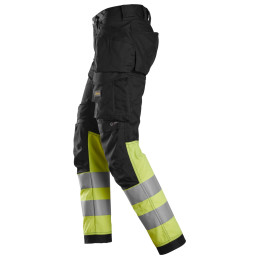Vêtement de travail Pantalon en tissu extensible avec poches holster haute visibilité, Classe 1 personnalisable