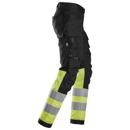 Vêtement de travail Pantalon en tissu extensible avec poches holster haute visibilité, Classe 1 personnalisable