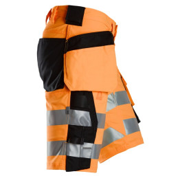 Vêtement de travail Short en tissu extensible avec poches holster haute visibilité, Classe 1 personnalisable