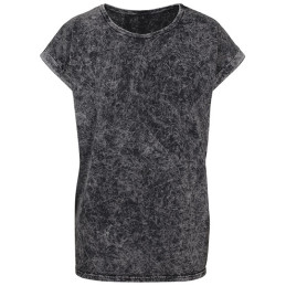 Femmes` Acid Washed Extended Shoulder T-shirt