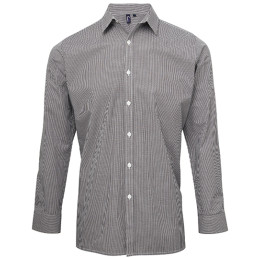 Homme  Microcheck (Gingham) Long Manche Coton Chemise