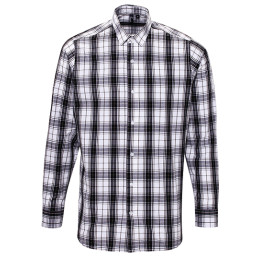 Ginmill Check Hommes Long Manche Coton Chemise