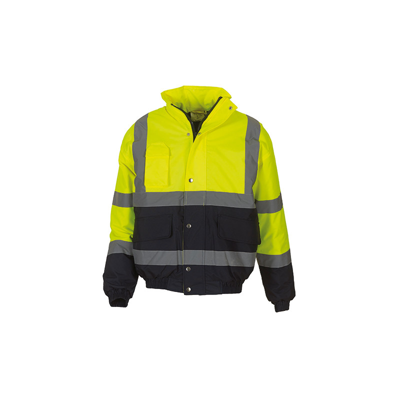 Vêtement de travail Blouson bombardier bicolore haute visibilité personnalisable
