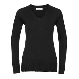 Femmes` V-Neck Knitted Pullover