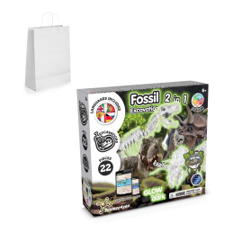 2 in 1 Fossil Excavation Kit II. Jeu éducatif livré avec un sac cadeau en papier kraft (90 g/m²)