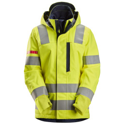 ProtecWork, Veste Shell imperméable pour femme, haute visibilité, Classe 3