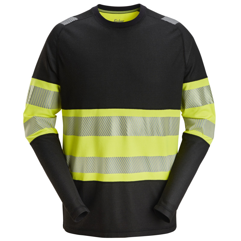 Vêtement de travail T-shirt à manches longues, haute visibilité, Classe 1 personnalisable