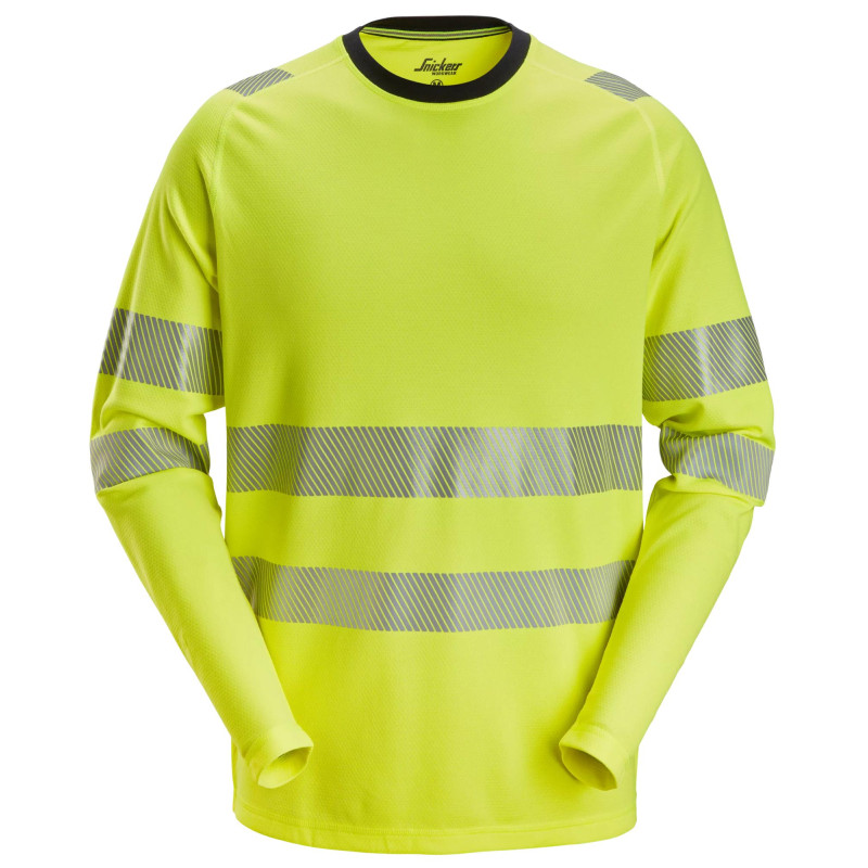 Vêtement de travail T-shirt à manches longues, haute visibilité, Classe 2/3 personnalisable