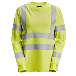 ProtecWork, T-shirt à manches longues pour femme, haute-visibilité, Classe 3/2
