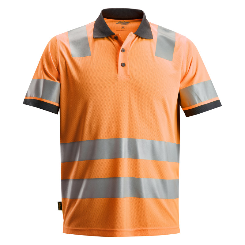 Vêtement de travail AllroundWork, Polo haute visibilité, Classe 2 personnalisable