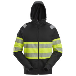 Sweat à capuche haute visibilité avec fermeture à glissière pleine longueur, Classe 1