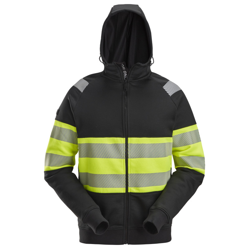Vêtement de travail Sweat à capuche haute visibilité avec fermeture à glissière pleine longueur, Classe 1 personnalisable
