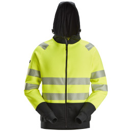 Sweat à capuche haute visibilité avec fermeture à glissière pleine longueur, Classe 2