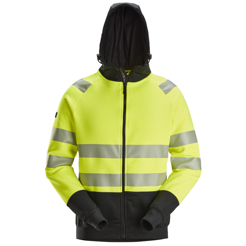 Vêtement de travail Sweat à capuche haute visibilité avec fermeture à glissière pleine longueur, Classe 2 personnalisable