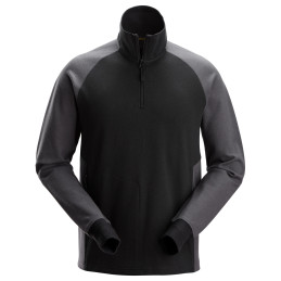 Sweat-shirt bicolore demi-zippé