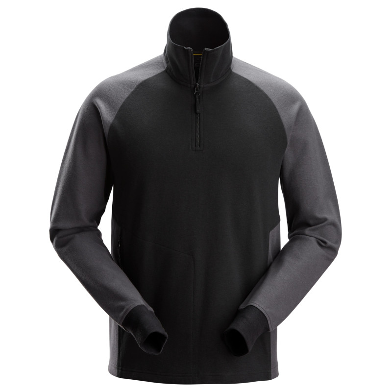 Vêtement de travail Sweat-shirt bicolore demi-zippé personnalisable