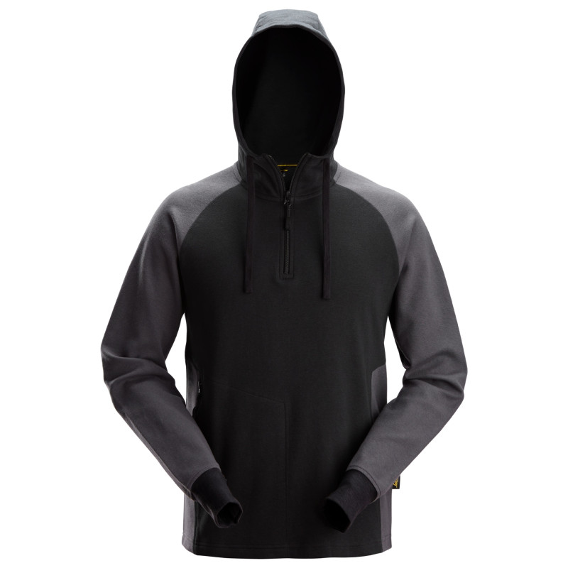 Vêtement de travail Sweat-shirt à capuche bicolore demi-zippé personnalisable