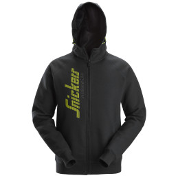 Sweat-shirt à capuche avec logo et fermeture à glissière pleine longueur