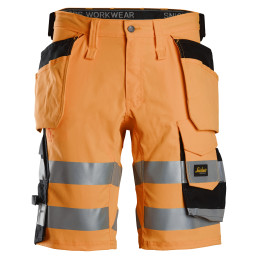 Short en tissu extensible avec poches holster haute visibilité, Classe 1
