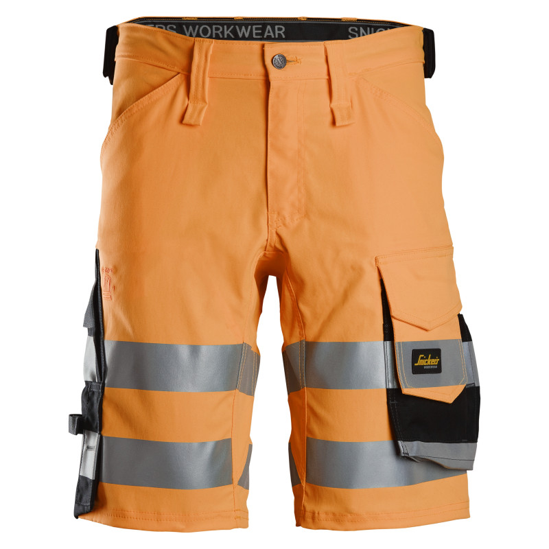 Vêtement de travail Short en tissu extensible haute visibilité, Classe 1 personnalisable