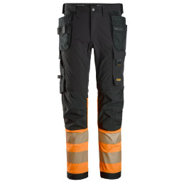 Pantalon en tissu extensible 4 directions avec poches holster, haute visibilité, Classe 1