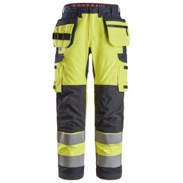 ProtecWork, Pantalon de travail avec poches holster, haute visibilité, Classe 2