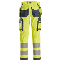 Vêtement de travail ProtecWork, Pantalon de travail extensible avec poches holster haute visibilité, Classe 2 personnalisable