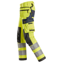 Vêtement de travail ProtecWork, Pantalon de travail extensible avec poches holster haute visibilité, Classe 2 personnalisable