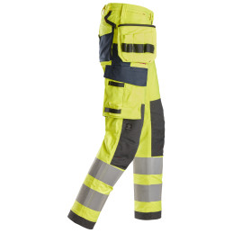 Vêtement de travail ProtecWork, Pantalon de travail extensible avec poches holster haute visibilité, Classe 2 personnalisable