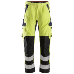 ProtecWork, Pantalon avec renforts sur les tibias, haute visibilité, Classe 2