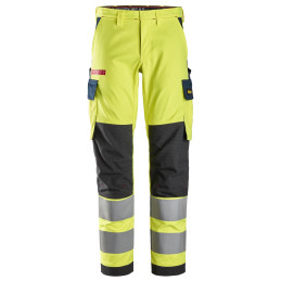 ProtecWork, Pantalon de travail en tissu extensible, haute visibilité, Classe 2