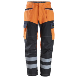 ProtecWork, Pantalon avec avant des jambes renforcé, poches holsters, haute visibilité, Classe 1