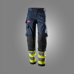 ProtecWork, Pantalon en tissu extensible pour femme, haute visibilité, Classe 1