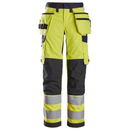 ProtecWork, Pantalon pour femmes avec poches holsters, haute visibilité, Classe 2