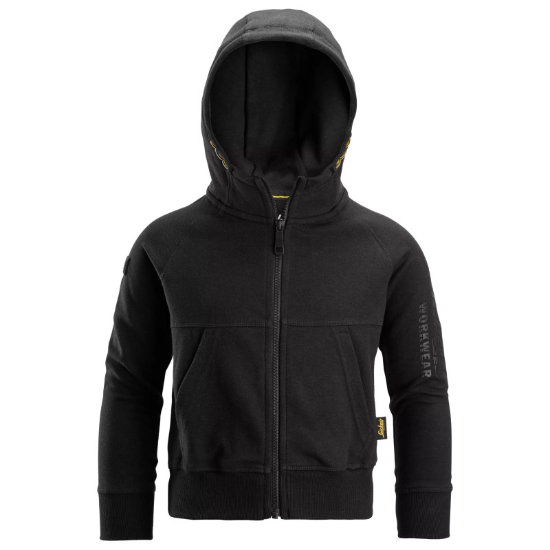 Vêtement de travail Sweat-shirt à capuche Junior avec logo et fermeture à glissière pleine longueur personnalisable